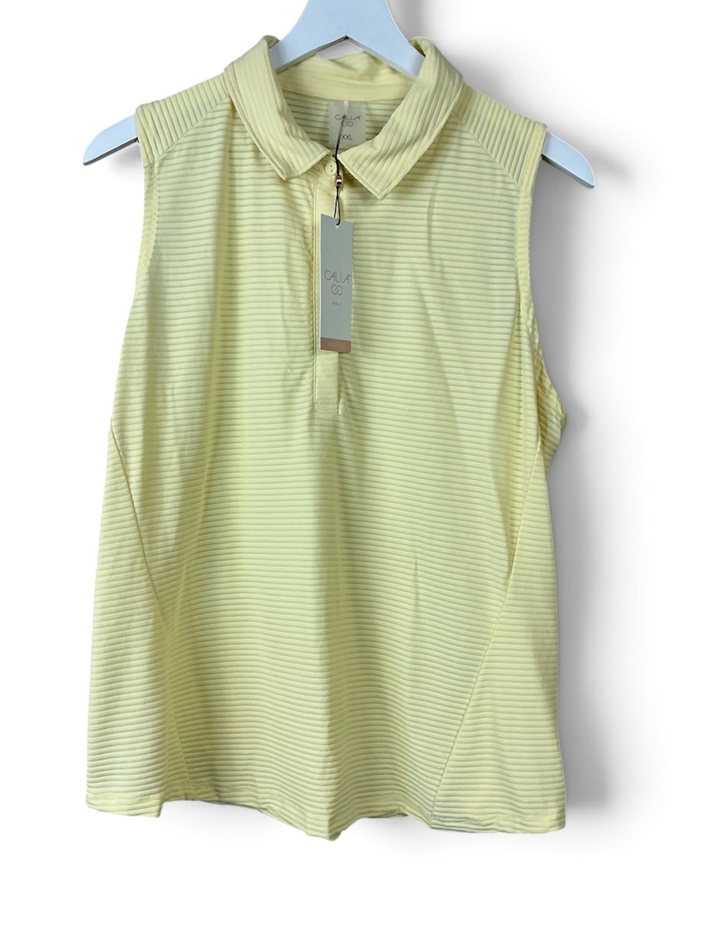 Calia by Carrie Underwood Yellow Renew Sleeveless Polo Woman Sz XXL Nwt
